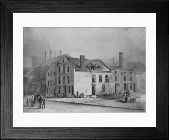 Framed Print : Old Brewery, Five Points Mission, New York, 1870. Creator: F. A. Mead Framed Print : Old Brewery, Five Points Mission, New York, 1870. Creator: F. A. Mead