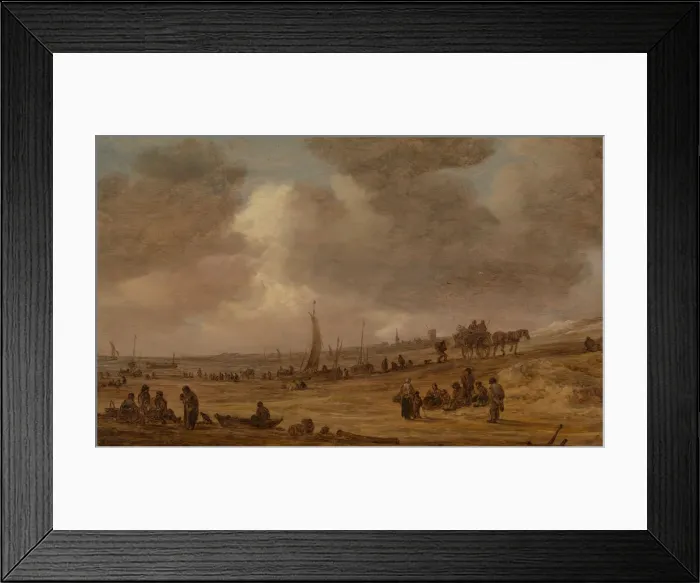 Framed Print : A Beach with Fishing Boats, probably 1653. Creator: Jan van Goyen Framed Print : A Beach with Fishing Boats, probably 1653. Creator: Jan van Goyen