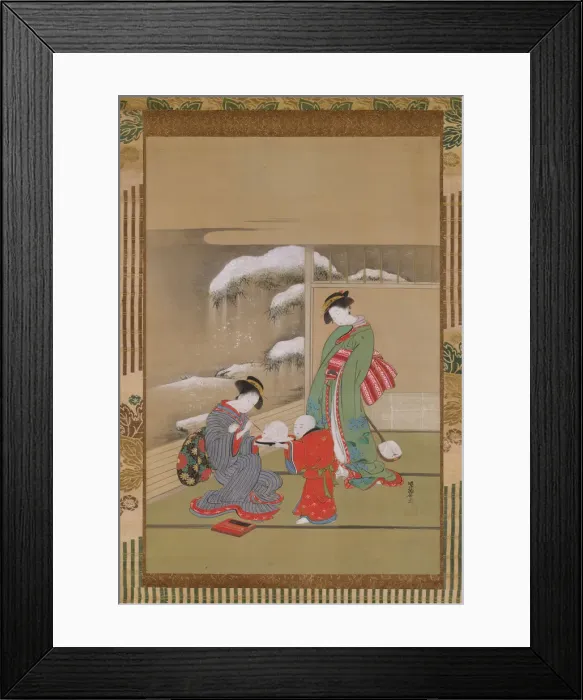 Framed Print : Painting the Eyes on a Snow Rabbit, ca. 1780. Creator: Isoda Koryusai Framed Print : Painting the Eyes on a Snow Rabbit, ca. 1780. Creator: Isoda Koryusai