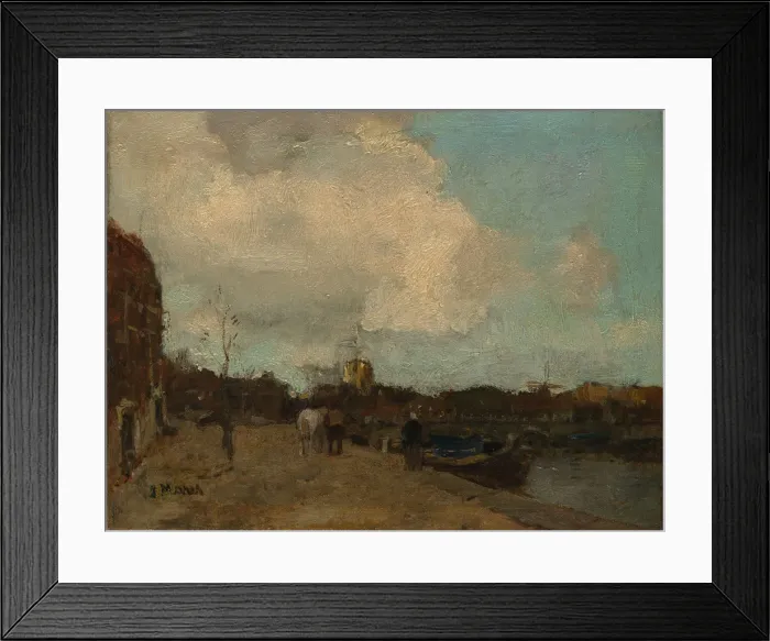 Framed Print : Canal Side. Creator: Jacob Henricus Maris Framed Print : Canal Side. Creator: Jacob Henricus Maris