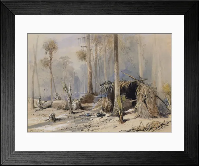 Framed Print : The Cypress-Shingle Yard, Ocklawaha River, Florida, 1870. Creator: Harry Fenn Framed Print : The Cypress-Shingle Yard, Ocklawaha River, Florida, 1870. Creator: Harry Fenn