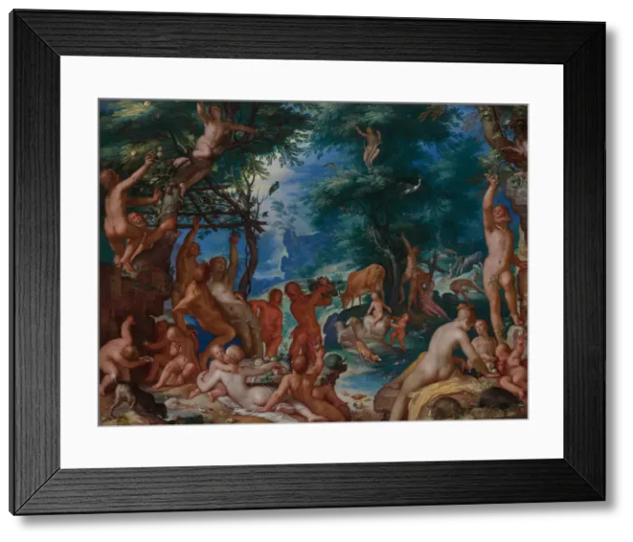Framed Print : The Golden Age, 1605. Creator: Joachim Anthonisz Wtewael Framed Print : The Golden Age, 1605. Creator: Joachim Anthonisz Wtewael