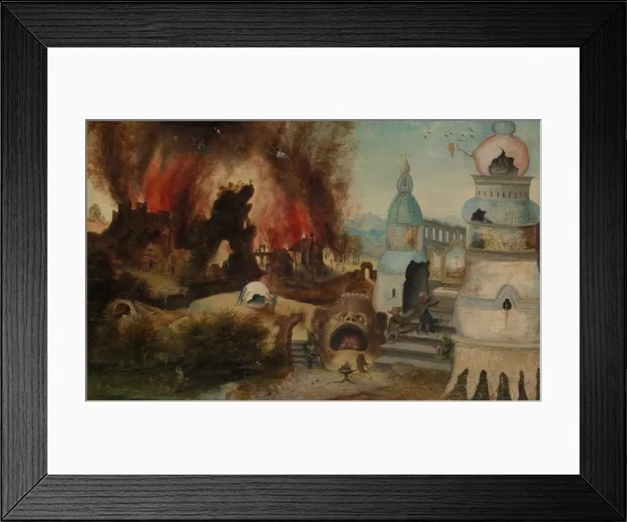 Framed Print : The Temptation of Saint Anthony, ca. 1550-60. Creator: Workshop of Herri met de Bles Framed Print : The Temptation of Saint Anthony, ca. 1550-60. Creator: Workshop of Herri met de Bles