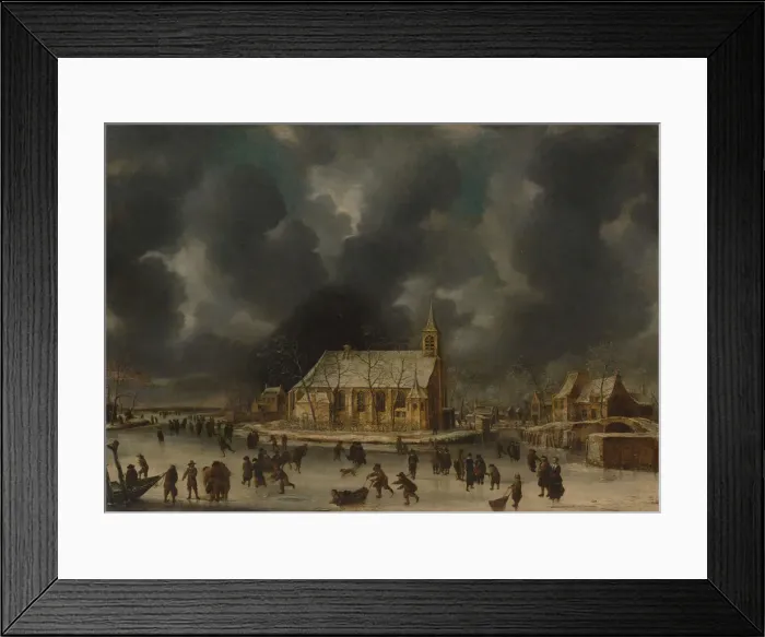 Framed Print : Skating at Sloten, near Amsterdam. Creator: Jan Abrahamsz Beerstraten Framed Print : Skating at Sloten, near Amsterdam. Creator: Jan Abrahamsz Beerstraten