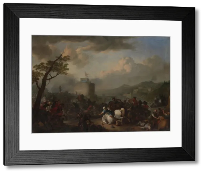 Framed Print : Battle Scene, 1671. Creator: Johannes Lingelbach Framed Print : Battle Scene, 1671. Creator: Johannes Lingelbach