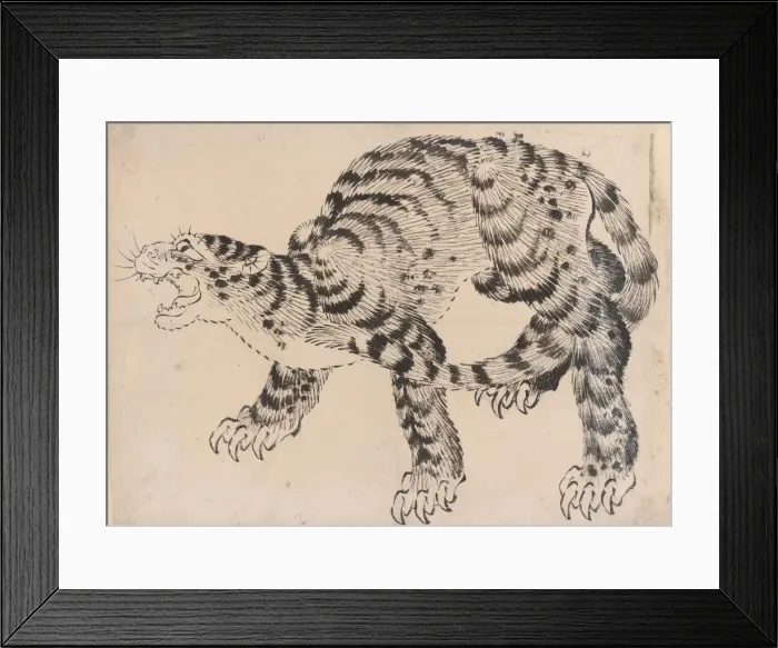 Framed Print : Tiger, 19th century. Creator: Hokusai School Framed Print : Tiger, 19th century. Creator: Hokusai School