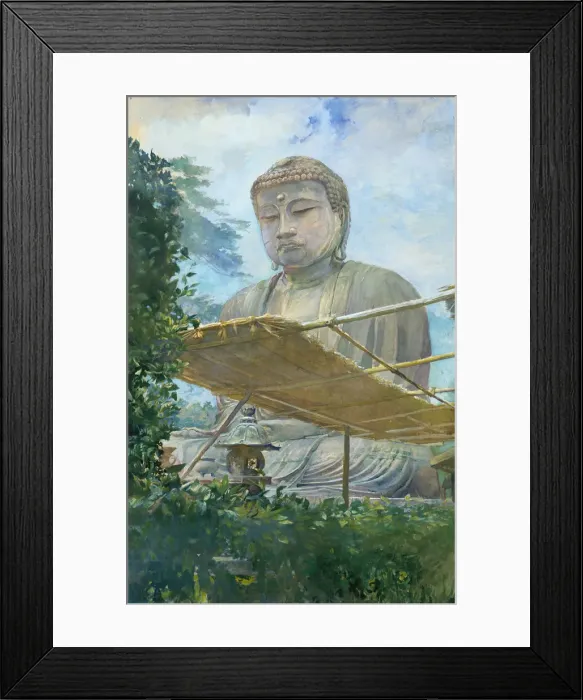 Framed Print : The Great Statue of Amida Buddha at Kamakura, Known as the Daibutsu... 1887. Creator Framed Print : The Great Statue of Amida Buddha at Kamakura, Known as the Daibutsu... 1887. Creator