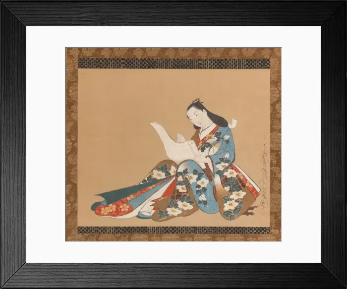Framed Print : Courtesan Writing a Letter, ca. 1715. Creator: Kaigetsudo Doshin Framed Print : Courtesan Writing a Letter, ca. 1715. Creator: Kaigetsudo Doshin