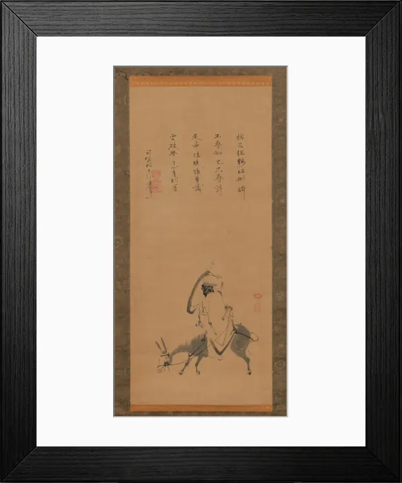 Framed Print : The Chinese Poet Pan Lang on a Donkey, 17th century. Creator: Kano Koya Framed Print : The Chinese Poet Pan Lang on a Donkey, 17th century. Creator: Kano Koya