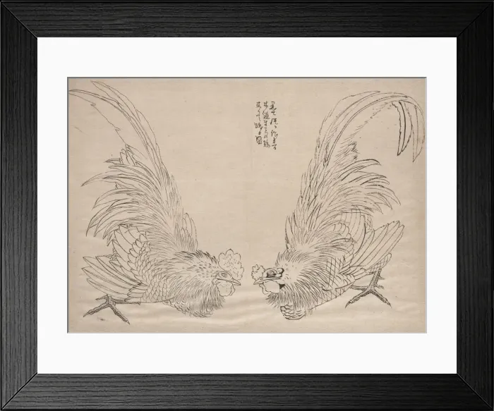 Framed Print : Album of Sketches by Katsushika Hokusai and His Disciples, 19th century. Creator: Hokusai Framed Print : Album of Sketches by Katsushika Hokusai and His Disciples, 19th century. Creator: Hokusai