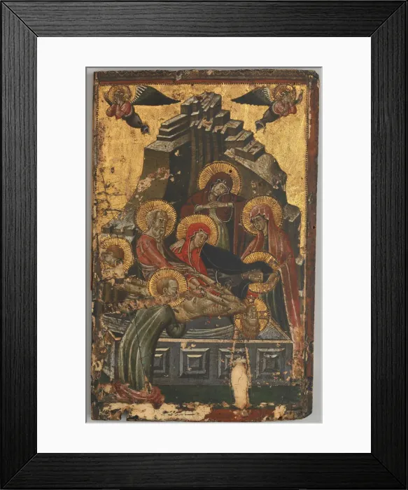 Framed Print : The Entombment, first half 14th century. Creator: Master of Forli Framed Print : The Entombment, first half 14th century. Creator: Master of Forli