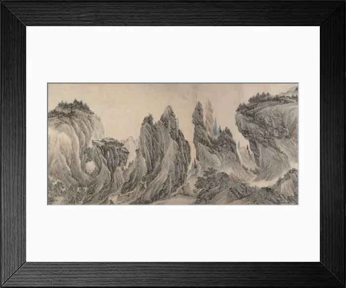 Framed Print : Landscape after Dong Yuan, Juran, Ma Yuan, and Xia Gui, dated yiwei ??, 1655?. Creator: Li Zai Framed Print : Landscape after Dong Yuan, Juran, Ma Yuan, and Xia Gui, dated yiwei ??, 1655?. Creator: Li Zai