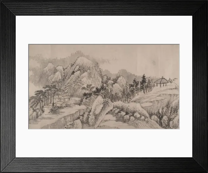 Framed Print : Remote Valleys and Deep Forests, dated 1678. Creator: Liu Yu Framed Print : Remote Valleys and Deep Forests, dated 1678. Creator: Liu Yu