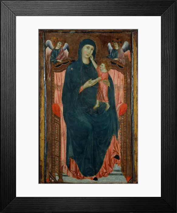 Framed Print : Madonna and Child Enthroned with Angels. Creator: Master of Varlungo Framed Print : Madonna and Child Enthroned with Angels. Creator: Master of Varlungo