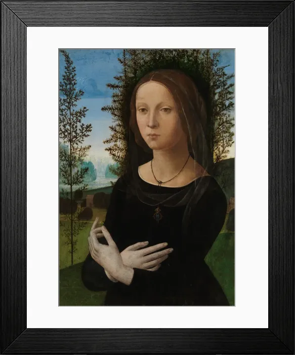 Framed Print : Portrait of a Young Woman, ca. 1490-1500. Creator: Lorenzo di Credi Framed Print : Portrait of a Young Woman, ca. 1490-1500. Creator: Lorenzo di Credi