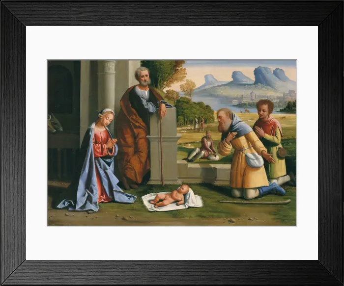 Framed Print : The Adoration of the Shepherds. Creator: L Ortolano Framed Print : The Adoration of the Shepherds. Creator: L Ortolano
