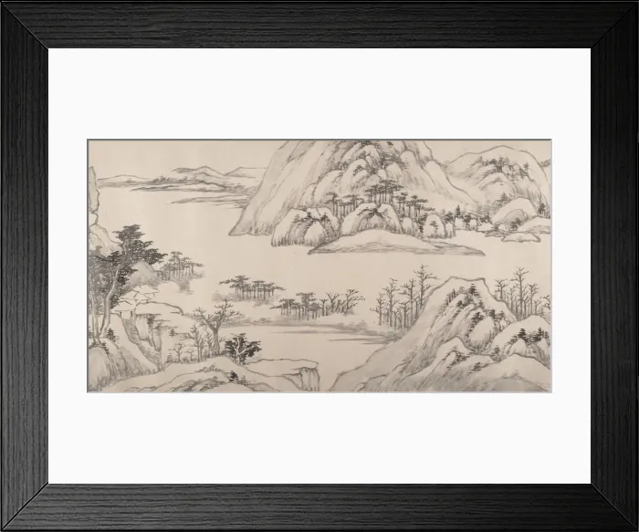 Framed Print : River Landscape in Autumn, dated 1661. Creator: Luo Mu Framed Print : River Landscape in Autumn, dated 1661. Creator: Luo Mu