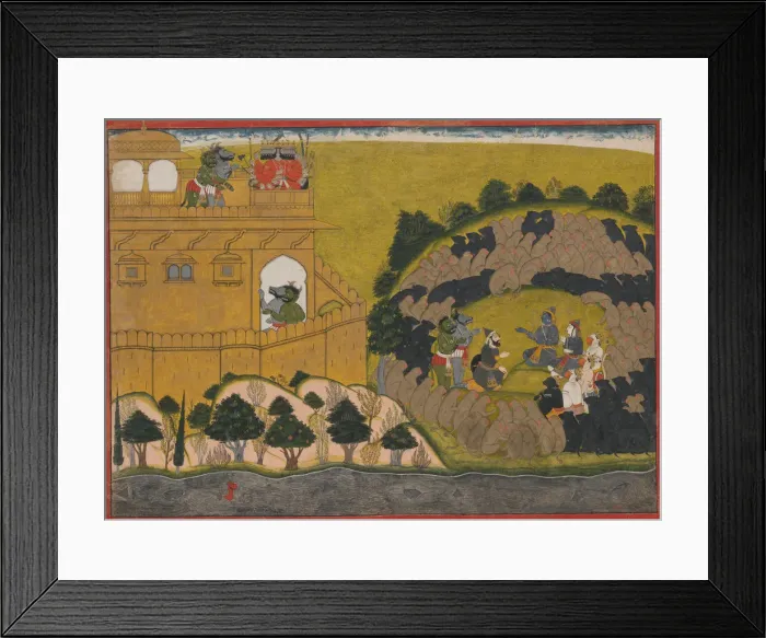 Framed Print : Rama Releases the Demon Spies Shuka and Sarana: Folio from the Siege of Lanka series, ca Framed Print : Rama Releases the Demon Spies Shuka and Sarana: Folio from the Siege of Lanka series, ca