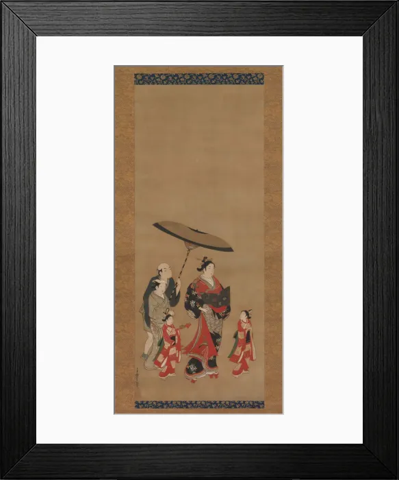 Framed Print : Courtesan on Parade, late 1730s-early 1740s. Creator: Miyagawa Issho Framed Print : Courtesan on Parade, late 1730s-early 1740s. Creator: Miyagawa Issho