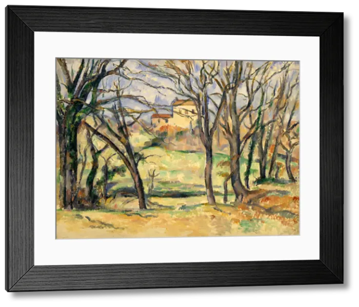 Framed Print : Trees and Houses Near the Jas de Bouffan, 1885-86. Creator: Paul Cezanne