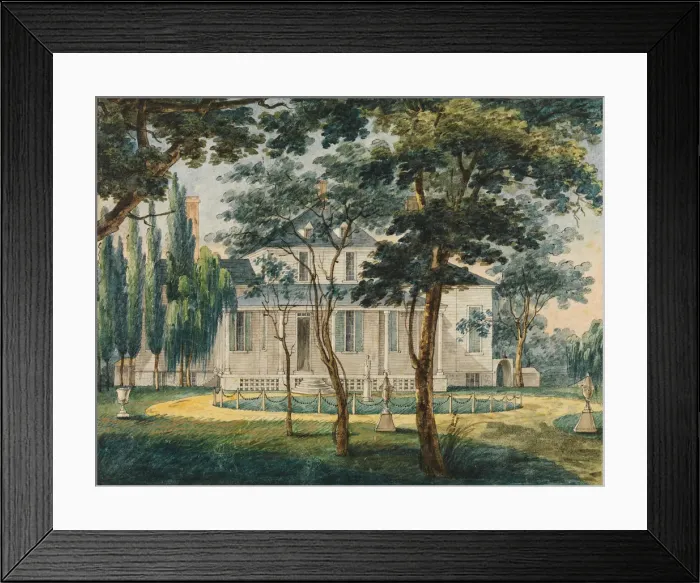 Framed Print : A Country Residence, Possibly General Moreaus Country House at Morrisville... 1811-ca Framed Print : A Country Residence, Possibly General Moreaus Country House at Morrisville... 1811-ca