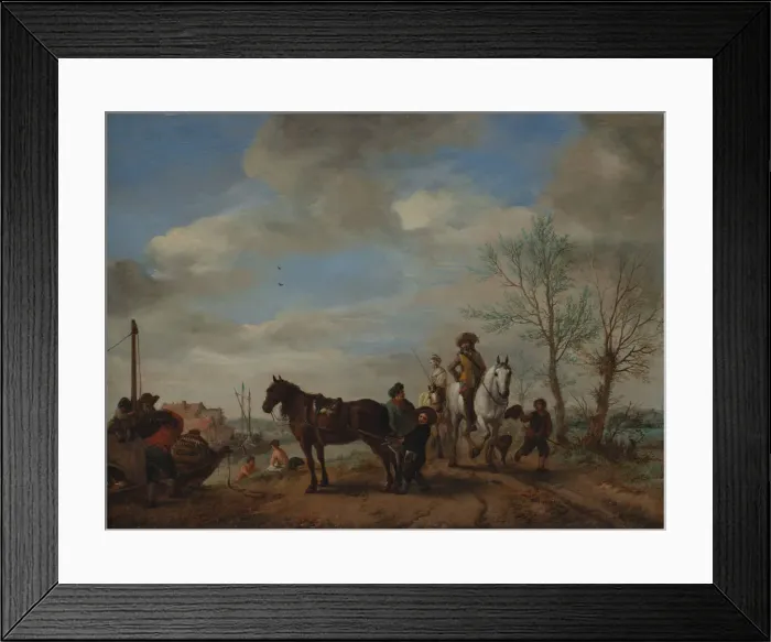 Framed Print : A Man and a Woman on Horseback, ca. 1653-54. Creator: Philips Wouwerman Framed Print : A Man and a Woman on Horseback, ca. 1653-54. Creator: Philips Wouwerman