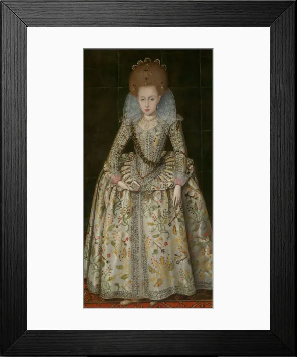 Framed Print : Princess Elizabeth (1596-1662), Later Queen of Bohemia, ca. 1606. Creator: Robert Peake I Framed Print : Princess Elizabeth (1596-1662), Later Queen of Bohemia, ca. 1606. Creator: Robert Peake I