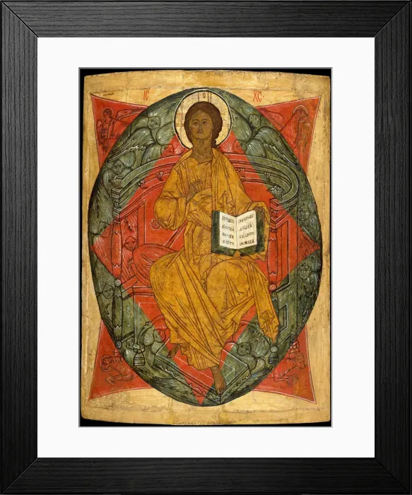 Framed Print : Christ in Glory. Creator: Russian (Novgorod?) Painter (late 15th century) Framed Print : Christ in Glory. Creator: Russian (Novgorod?) Painter (late 15th century)