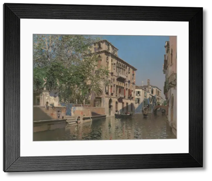 Framed Print : A Canal in Venice, ca. 1875. Creator: Martin Rico y Ortega