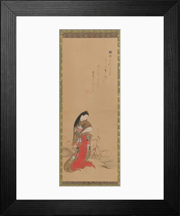 Framed Print : Lady Ise by the Riverbank, late 18th century. Creator: Nishikawa Sukenobu Framed Print : Lady Ise by the Riverbank, late 18th century. Creator: Nishikawa Sukenobu