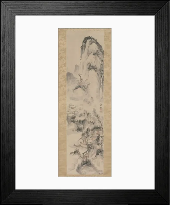 Framed Print : Landscape, 18th century. Creator: Kushiro Unsen Framed Print : Landscape, 18th century. Creator: Kushiro Unsen