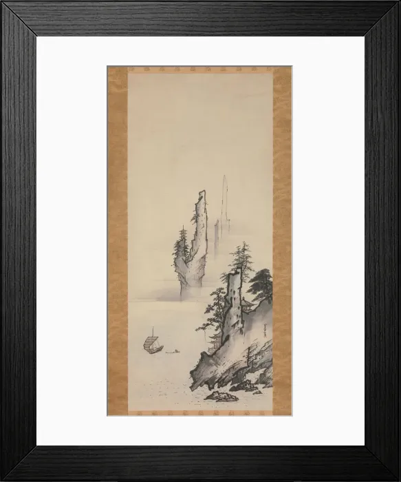 Framed Print : Landscape, 17th century. Creator: Kusumi Morikage Framed Print : Landscape, 17th century. Creator: Kusumi Morikage