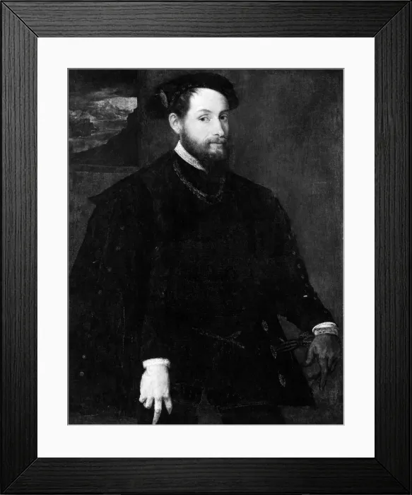 Framed Print : Portrait of a Man. Creator: Lambert Sustris Framed Print : Portrait of a Man. Creator: Lambert Sustris