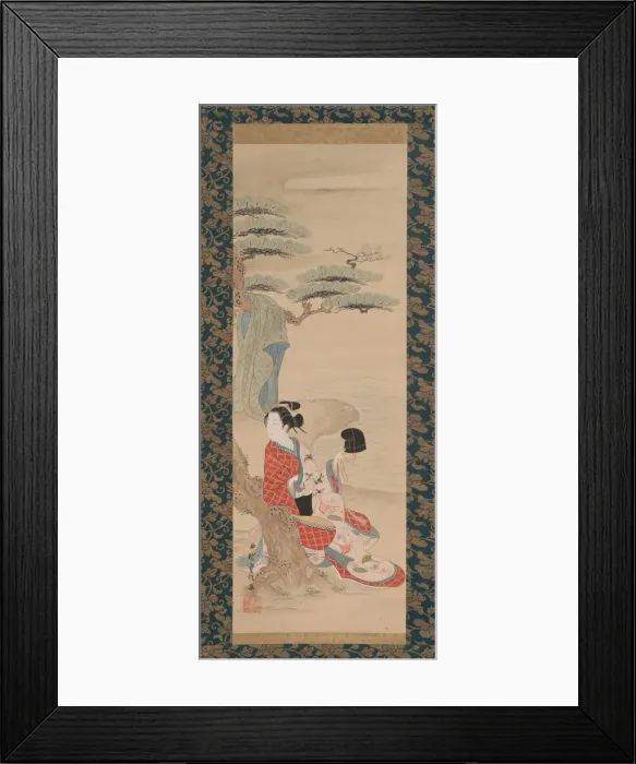 Framed Print : The Brine Maiden Matsukaze, early 18th century. Creator: Nishimura Shigenobu Framed Print : The Brine Maiden Matsukaze, early 18th century. Creator: Nishimura Shigenobu
