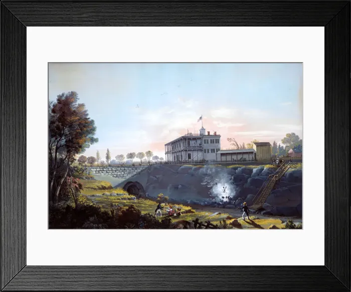 Framed Print : View of the Tunnel of the Harlem Railroad, ca. 1837. Creator: Nicolino Calyo Framed Print : View of the Tunnel of the Harlem Railroad, ca. 1837. Creator: Nicolino Calyo