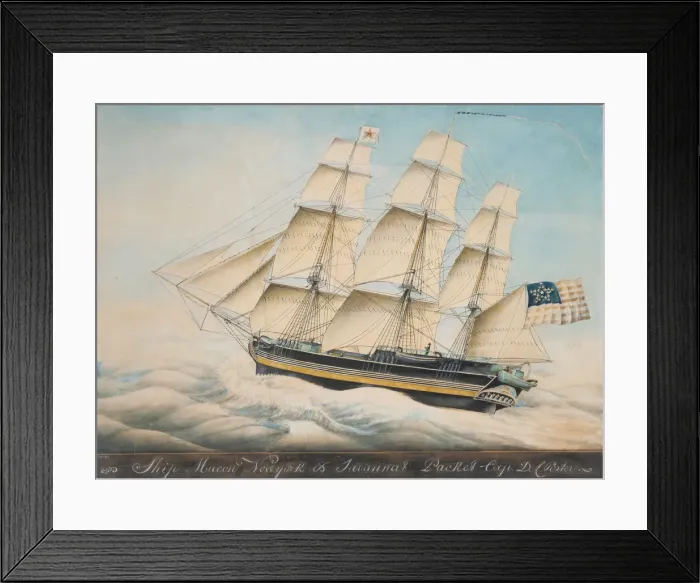 Framed Print : The Ship Macon, 1828-35. Creator: Nivelet Framed Print : The Ship Macon, 1828-35. Creator: Nivelet