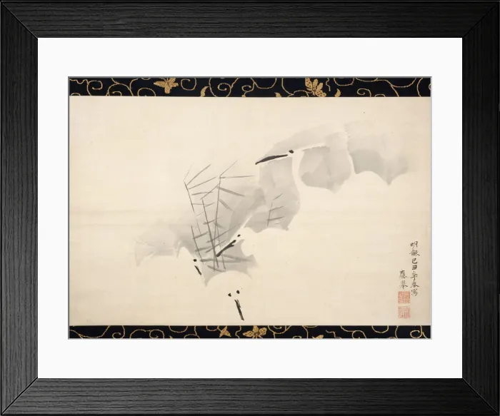 Framed Print : White Herons, 1769. Creator: Maruyama Okyo Framed Print : White Herons, 1769. Creator: Maruyama Okyo