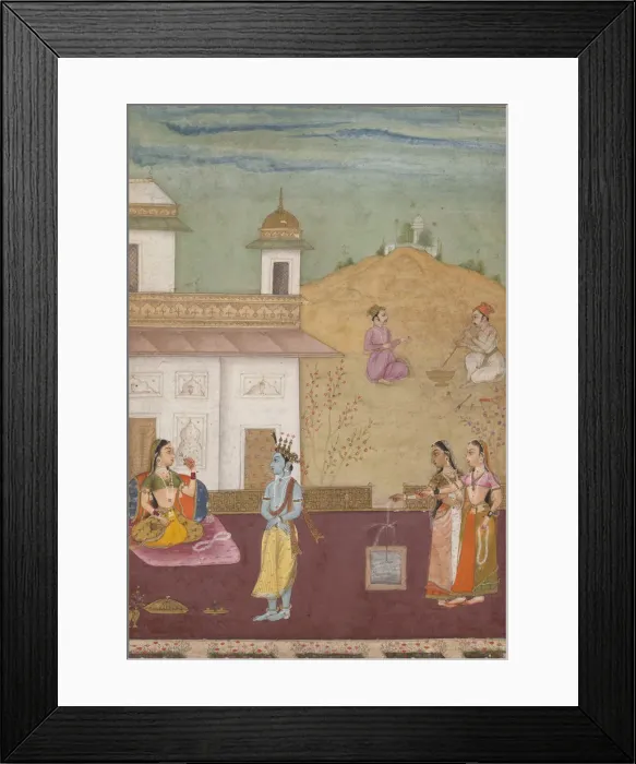 Framed Print : Page from a Dispersed Rasikapriya (Lovers Breviary), 1685. Creator: Nuruddin Framed Print : Page from a Dispersed Rasikapriya (Lovers Breviary), 1685. Creator: Nuruddin