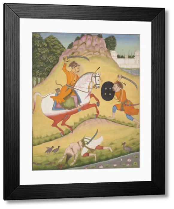 Framed Print : Nata Ragina: Folio from a ragamala series (Garland of Musical Modes), 1714. Creator: Mohamed Framed Print : Nata Ragina: Folio from a ragamala series (Garland of Musical Modes), 1714. Creator: Mohamed