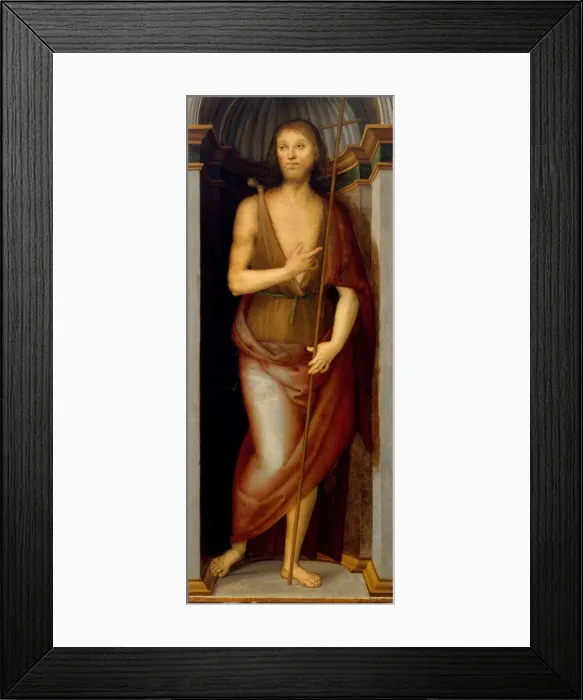 Framed Print : Saint John the Baptist; Saint Lucy. Creator: Perugino (Pietro di Cristoforo Vannucci) (Italian Framed Print : Saint John the Baptist; Saint Lucy. Creator: Perugino (Pietro di Cristoforo Vannucci) (Italian