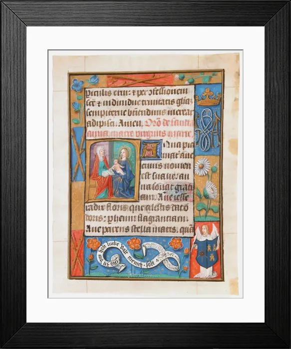Framed Print : Manuscript Leaf from a Book of Hours, ca. 1500. Creator: Unknown Framed Print : Manuscript Leaf from a Book of Hours, ca. 1500. Creator: Unknown