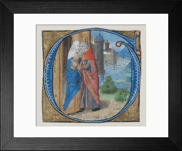 Framed Print : Manuscript Illumination with Joachim and Anna in an Initial G with Joachim and Anna Framed Print : Manuscript Illumination with Joachim and Anna in an Initial G with Joachim and Anna