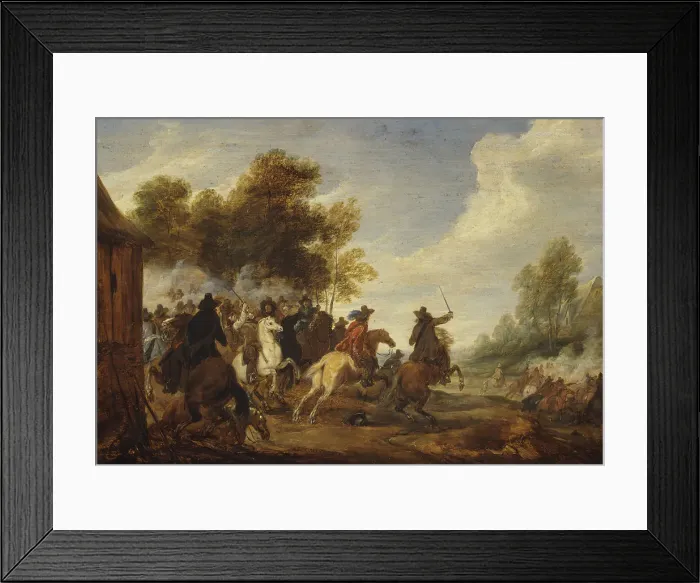 Framed Print : A Cavalry Engagement. Creator: Adam Frans van der Meulen Framed Print : A Cavalry Engagement. Creator: Adam Frans van der Meulen