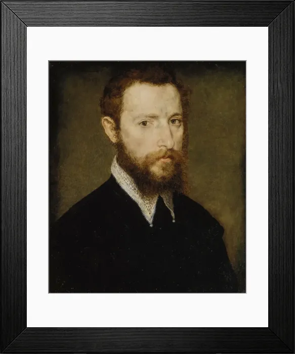 Framed Print : Portrait of a Man with a Pointed Collar. Creator: Attributed to Corneille de Lyon (Netherlandish Framed Print : Portrait of a Man with a Pointed Collar. Creator: Attributed to Corneille de Lyon (Netherlandish