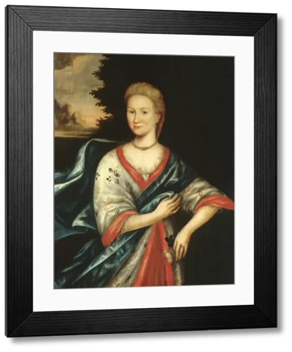 Framed Print : Portrait of a Lady, ca. 1710. Creator: Gerrit Duyckinck Framed Print : Portrait of a Lady, ca. 1710. Creator: Gerrit Duyckinck