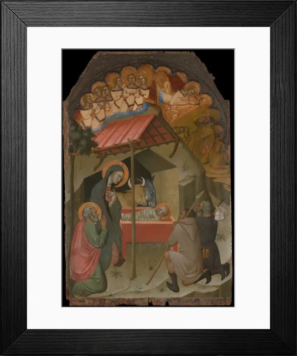 Framed Print : The Adoration of the Shepherds, 1374. Creator: Bartolo di Fredi Framed Print : The Adoration of the Shepherds, 1374. Creator: Bartolo di Fredi