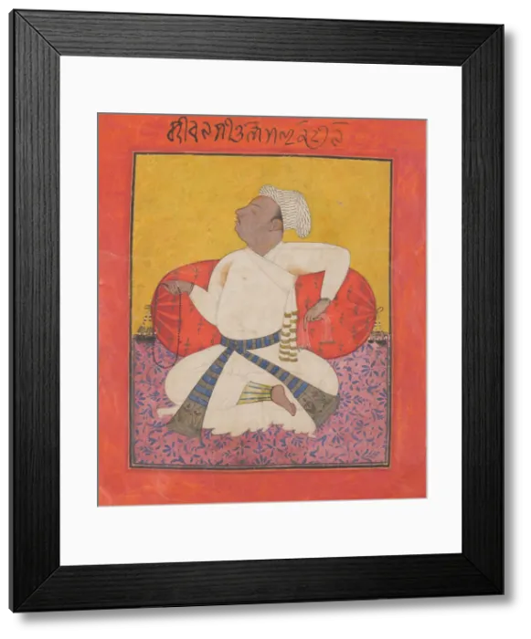 Framed Print : Maharaja Sital Dev in Devotion, ca. 1690. Creator: Unknown Framed Print : Maharaja Sital Dev in Devotion, ca. 1690. Creator: Unknown