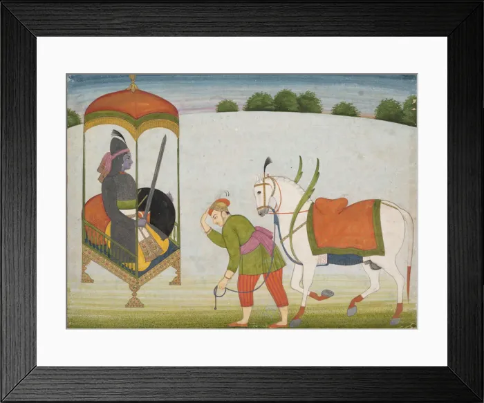 Framed Print : Kalki Avatar, the Future Incarnation of Vishnu: Page from a Dispersed Manuscript, ca Framed Print : Kalki Avatar, the Future Incarnation of Vishnu: Page from a Dispersed Manuscript, ca