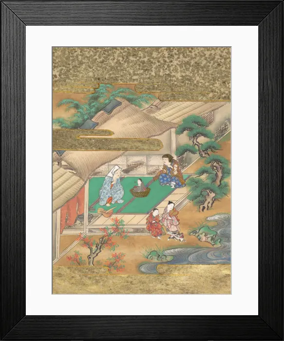 Framed Print : The Tale of the Bamboo Cutter, late 17th century. Creator: Unknown Framed Print : The Tale of the Bamboo Cutter, late 17th century. Creator: Unknown