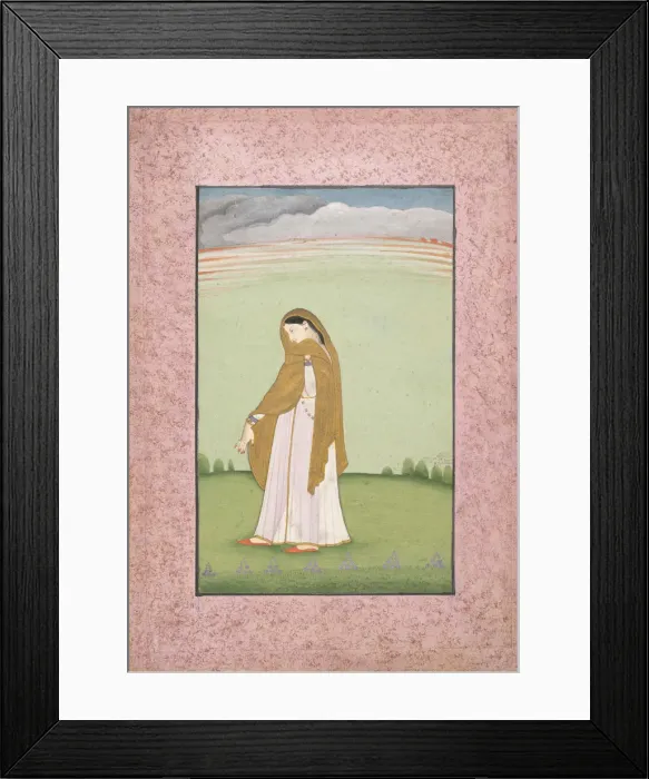 Framed Print : Abhisarika Nayika, a Heroine Longing for Her Lover, ca. 1790-1800. Creator: Unknown Framed Print : Abhisarika Nayika, a Heroine Longing for Her Lover, ca. 1790-1800. Creator: Unknown